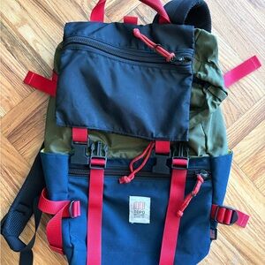 Topo Designs Black, Olive, and Navy Backpack